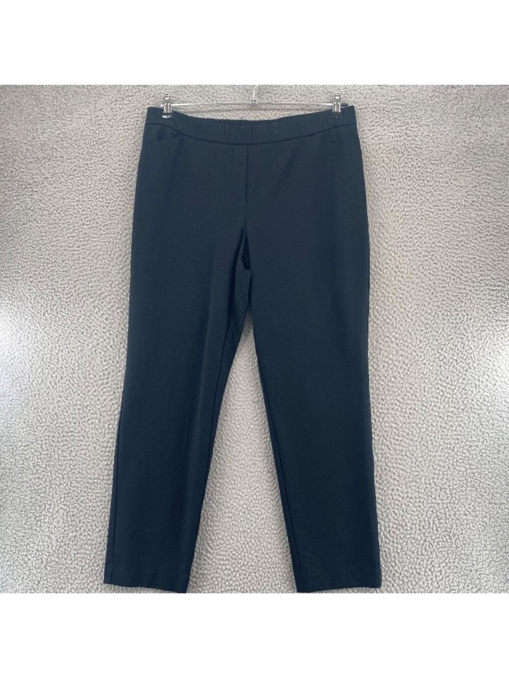 J Jill Pants Womens Large Black Ponte Knit Slim Leg Stretch High Rise Pockets